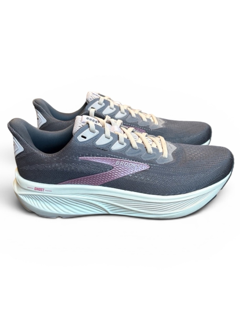 Brooks Ghost 17 Running Shoes Women's 10 Charcoal/Pink